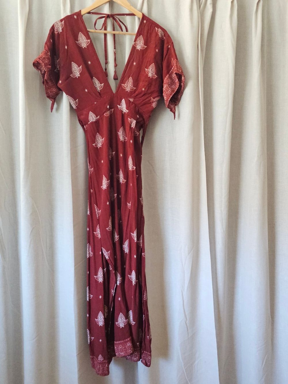 Faithfull the Brand Tuula Maxi Dress – Rust Red Print – Size AU 8 / US 4
